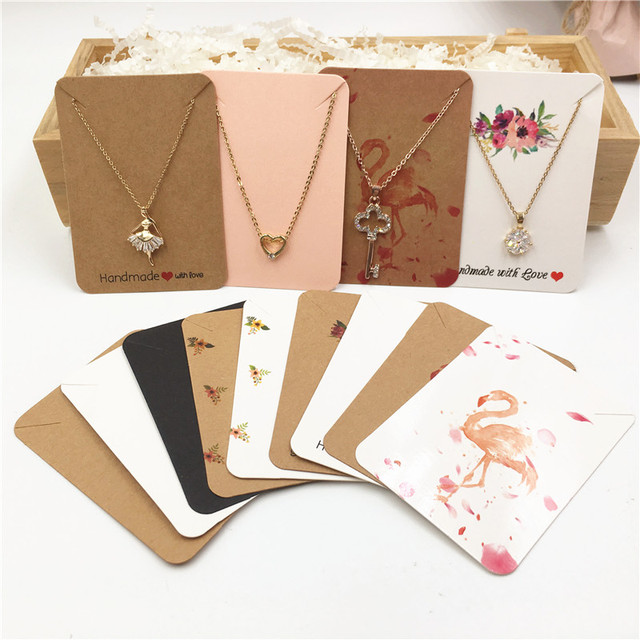 200pcs 7.8x5.6cm Colorful Jewelry Packaging Card Cardboard Necklace  Packaging Tags Printed Marble/flower/flamingo - Jewelry Packaging & Display  - AliExpress